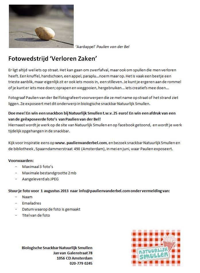 Flyer fotowedstrijd 'Verloren Zaken'